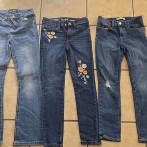 Women's Blue Jeans with Floral Embroidery